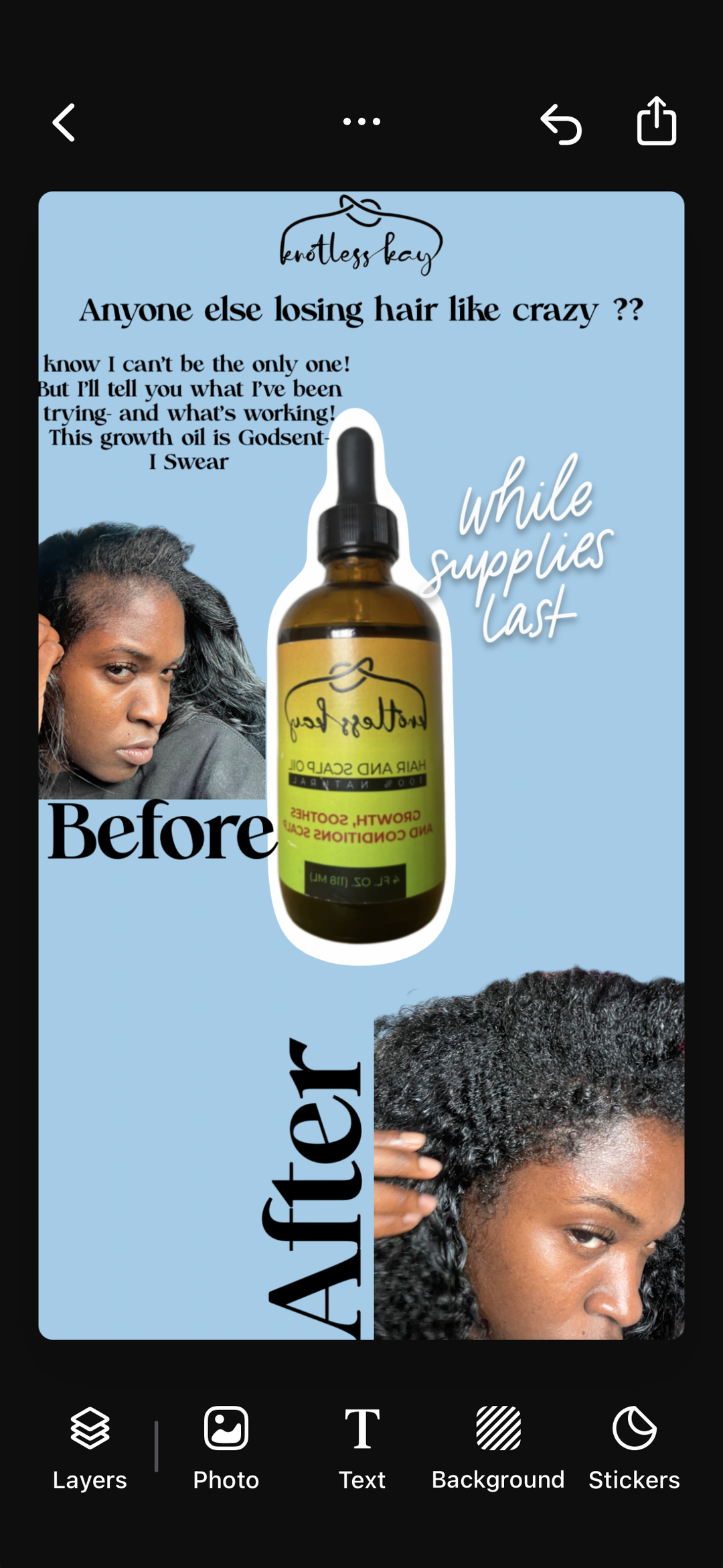 Knotless Kay growth Oil